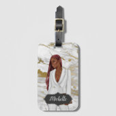 アフリカ系アメリカ人のCEO女性 ラゲッジタグ (正面縦)