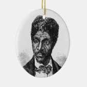アフリカ系アメリカ人のDredスコットの刻まれたポートレート セラミックオーナメント (右)