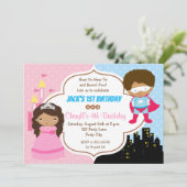 アフリカ系アメリカ人は共同誕生日の招待状を結び付けます 招待状 (スタンド正面)