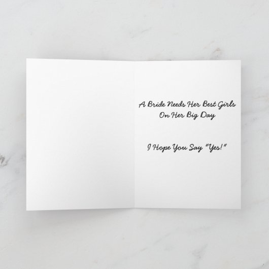 アフリカ系アメリカ人は私の新婦付添人の招待状カードです 招待状 (内部)