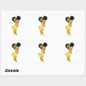 アフリカ系アメリカ人ひまわりシール スクエアシール (シート)