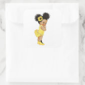 アフリカ系アメリカ人ひまわりシール スクエアシール (バッグ)