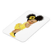 アフリカ系アメリカ人ひまわりフォトマグネット マグネット (左側)