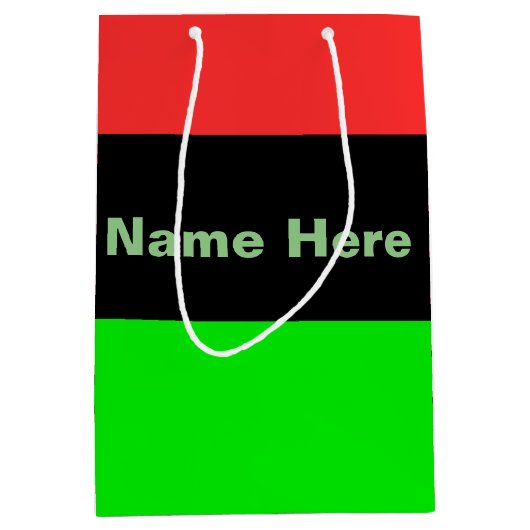 アフリカ系アメリカ人またはアフリカ系ディアスポラ国旗の名前 ミディアムペーパーバッグ (正面)