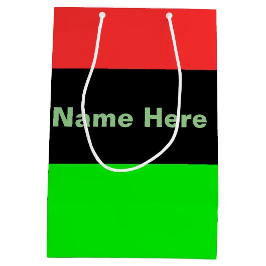 アフリカ系アメリカ人またはアフリカ系ディアスポラ国旗の名前 ミディアムペーパーバッグ (裏面)