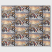 アフリカ系アメリカ人をテーマにしたクリスマスラッピング紙 ラッピングペーパー (フラット)