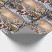 アフリカ系アメリカ人をテーマにしたクリスマスラッピング紙 ラッピングペーパー (角)