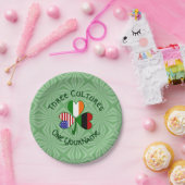 アフリカ系アメリカ人アイリッシュシャムロックパーソナライズされた国旗 ペーパープレート (パーティー)