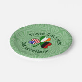 アフリカ系アメリカ人アイリッシュシャムロックパーソナライズされた国旗 ペーパープレート (アングル)