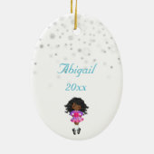 アフリカ系アメリカ人アイリッシュダンサーウィンクリスマス セラミックオーナメント (裏面)