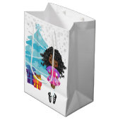 アフリカ系アメリカ人アイリッシュダンサーウィンクリスマス ミディアムペーパーバッグ (正面アングル)