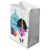 アフリカ系アメリカ人アイリッシュダンサーウィンクリスマス ミディアムペーパーバッグ (裏面アングル)