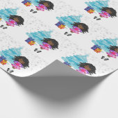 アフリカ系アメリカ人アイリッシュダンサーウィンクリスマス ラッピングペーパー (角)