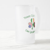 アフリカ系アメリカ人アイルランド人アメリカ国旗シャムロックパーソナル フロストグラスビールジョッキ (正面右)