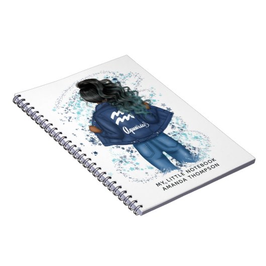 アフリカ系アメリカ人アクエリアス〔占星術の〕十二宮図サインパーソナル ノートブック (右側)