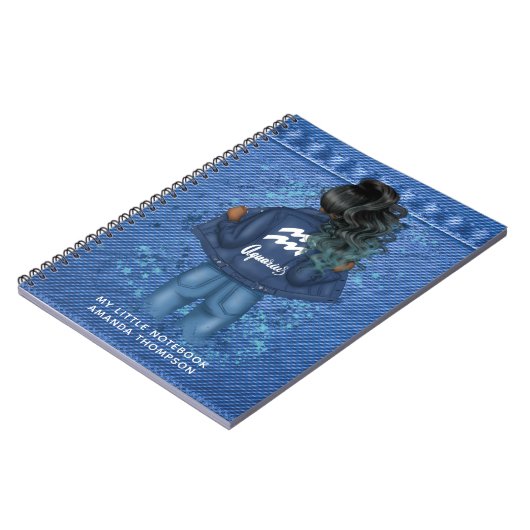 アフリカ系アメリカ人アクエリアス〔占星術の〕十二宮図サインパーソナル ノートブック (左側)