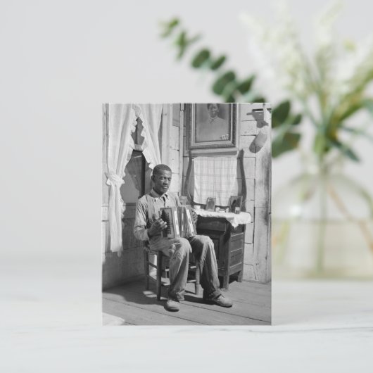 アフリカ系アメリカ人アコーディオン棋士、1941年 ポストカード (スタンド正面)