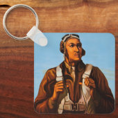 アフリカ系アメリカ人アビエーター戦闘機第2次世界大戦パイロット キーホルダー (正面)