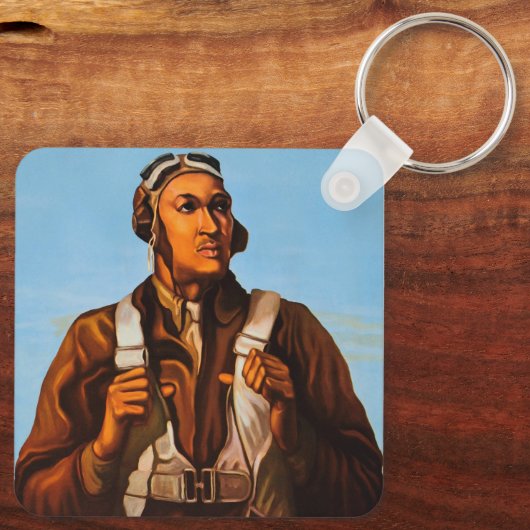アフリカ系アメリカ人アビエーター戦闘機第2次世界大戦パイロット キーホルダー (裏面)