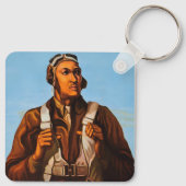 アフリカ系アメリカ人アビエーター戦闘機第2次世界大戦パイロット キーホルダー (裏面)