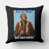 アフリカ系アメリカ人アビエーター戦闘機第2次世界大戦パイロット クッション (裏面)