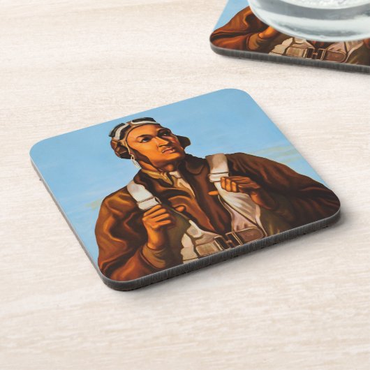 アフリカ系アメリカ人アビエーター戦闘機第2次世界大戦パイロット コースター (左側)