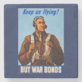 アフリカ系アメリカ人アビエーター戦闘機第2次世界大戦パイロット ストーンコースター (正面)