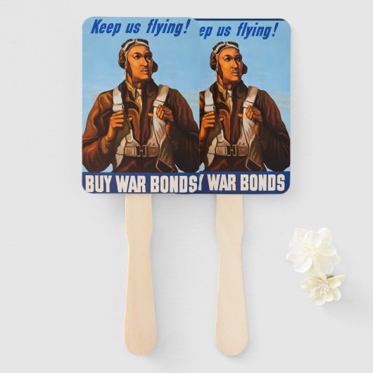 アフリカ系アメリカ人アビエーター戦闘機第2次世界大戦パイロット ハンドファン (正面&裏面)