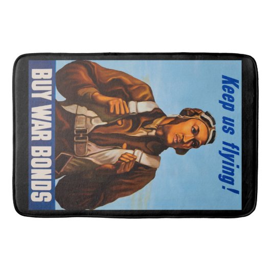 アフリカ系アメリカ人アビエーター戦闘機第2次世界大戦パイロット バスマット (正面)