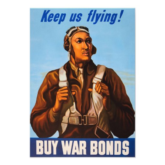 アフリカ系アメリカ人アビエーター戦闘機第2次世界大戦パイロット フォトプリント            (正面)