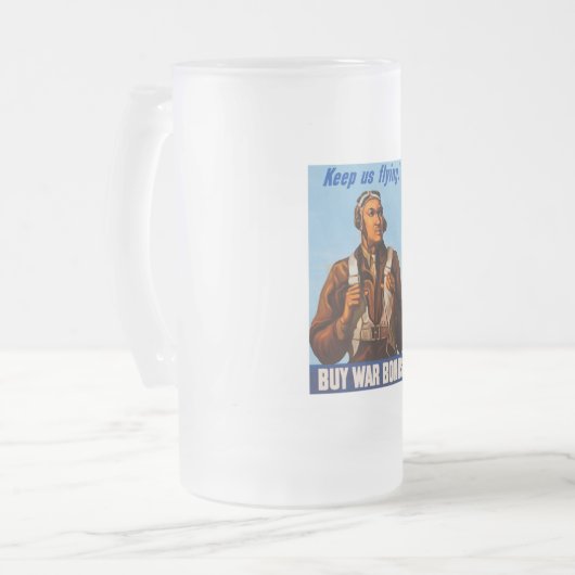 アフリカ系アメリカ人アビエーター戦闘機第2次世界大戦パイロット フロストグラスビールジョッキ (正面左)