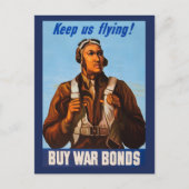 アフリカ系アメリカ人アビエーター戦闘機第2次世界大戦パイロット ポストカード (正面)