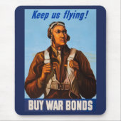 アフリカ系アメリカ人アビエーター戦闘機第2次世界大戦パイロット マウスパッド (正面)