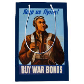 アフリカ系アメリカ人アビエーター戦闘機第2次世界大戦パイロット ミディアムペーパーバッグ (正面)