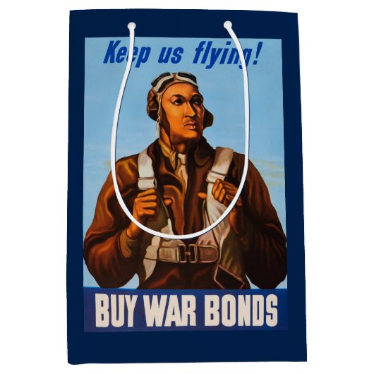 アフリカ系アメリカ人アビエーター戦闘機第2次世界大戦パイロット ミディアムペーパーバッグ (正面)