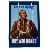 アフリカ系アメリカ人アビエーター戦闘機第2次世界大戦パイロット ミディアムペーパーバッグ (裏面)