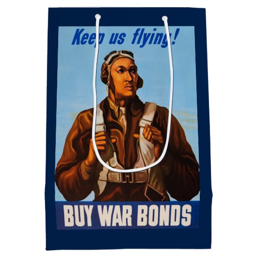 アフリカ系アメリカ人アビエーター戦闘機第2次世界大戦パイロット ミディアムペーパーバッグ (裏面)