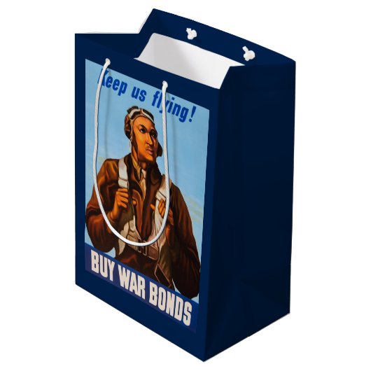 アフリカ系アメリカ人アビエーター戦闘機第2次世界大戦パイロット ミディアムペーパーバッグ (裏面アングル)