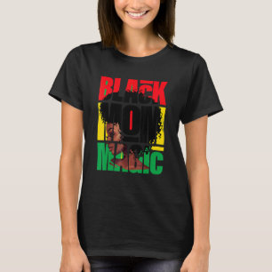 アフリカ系アメリカ人アフロ・ママ黒母魔法ママ Tシャツ
