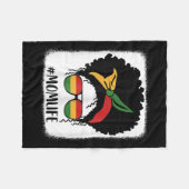 アフリカ系アメリカ人アフロ・ママ・ライフ・ブラック・ママ・マザーズD フリースブランケット (正面(横))