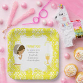 アフリカ系アメリカ人イエローダマスク ペーパープレート (パーティー)