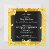 アフリカ系アメリカ人イエロー金ゴールドベビーシャワーガール2 招待状 (裏面)