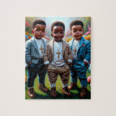 アフリカ系アメリカ人イースターボーイパズル ジグソーパズル (縦)