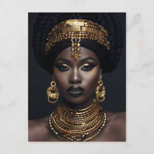 アフリカ系アメリカ人ウォールアート黒人女性アート ポストカード