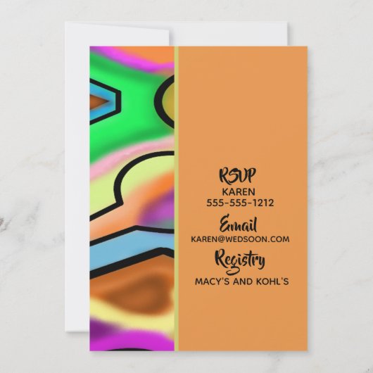 アフリカ系アメリカ人エレガントブライダルシャワー 招待状 (裏面)