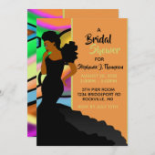 アフリカ系アメリカ人エレガントブライダルシャワー 招待状 (正面/裏面)