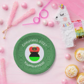 アフリカ系アメリカ人エンジェルクリスマスパーソナライズされた国旗 ペーパープレート (パーティー)