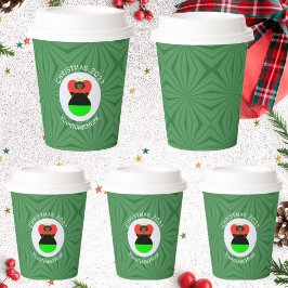 アフリカ系アメリカ人エンジェルクリスマスフラグ パーソナライズ 紙コップ