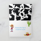 アフリカ系アメリカ人カウボーイウェスタン誕生日パーティー カード (内部)