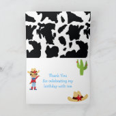 アフリカ系アメリカ人カウボーイウェスタン誕生日パーティー サンキューカード (内部)